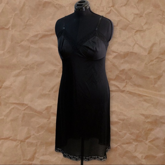 Vintage Vanity Fair Black Slip Mini Dress - Picture 16 of 16